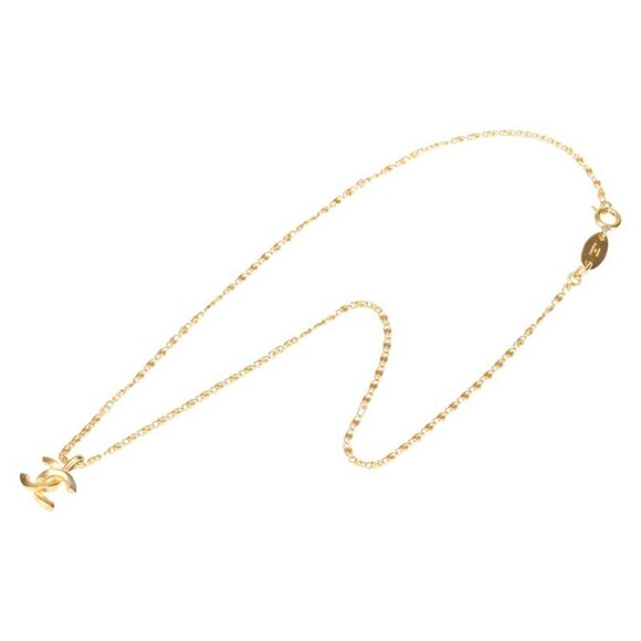 CHANEL Authentic Vintage Gold Logo Necklace - Picture 4 of 9